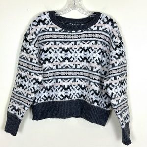 Alpaca Blend Thick Soft Patterned Fair isle Nordic Sweater, Size S